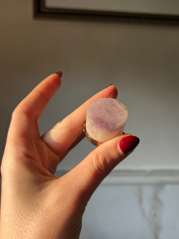 Outstanding High Victorian Amethyst Box with Ruby Button