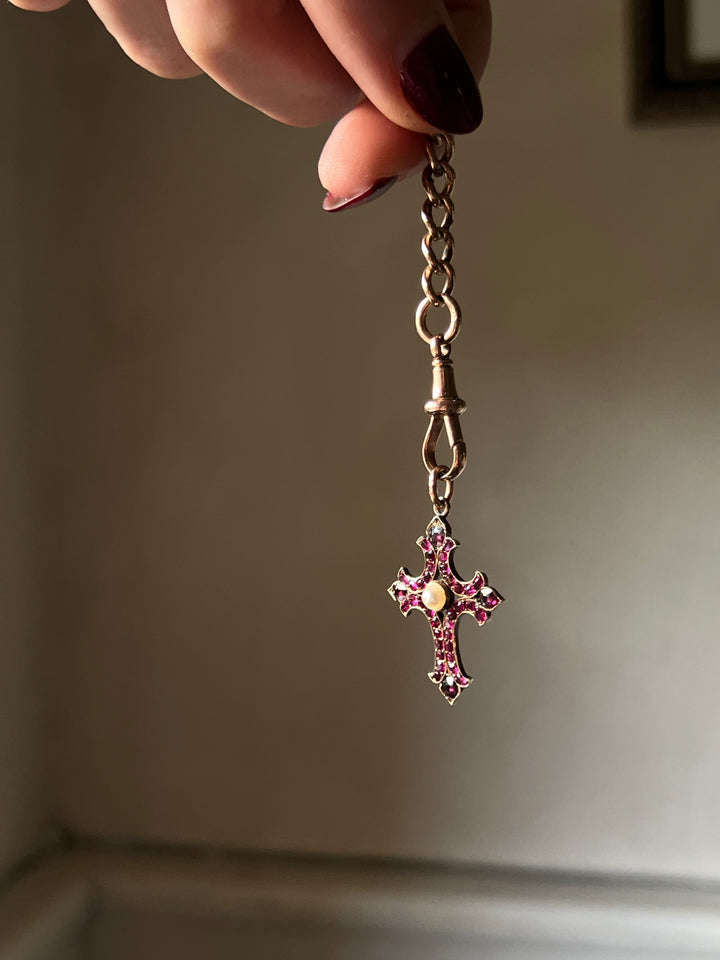 Ruby and Pearl Cross Circa 1875