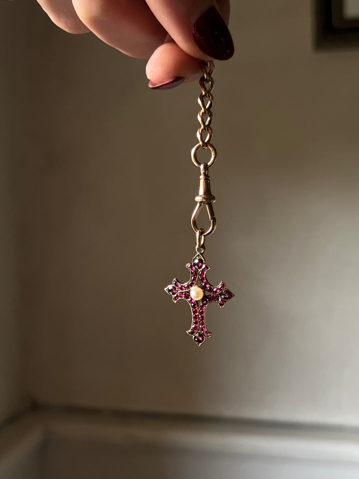 Ruby and Pearl Cross Circa 1875