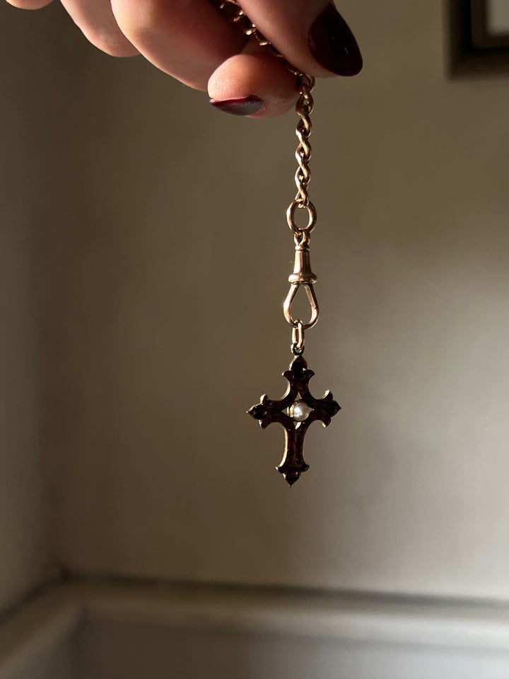 Ruby and Pearl Cross Circa 1875
