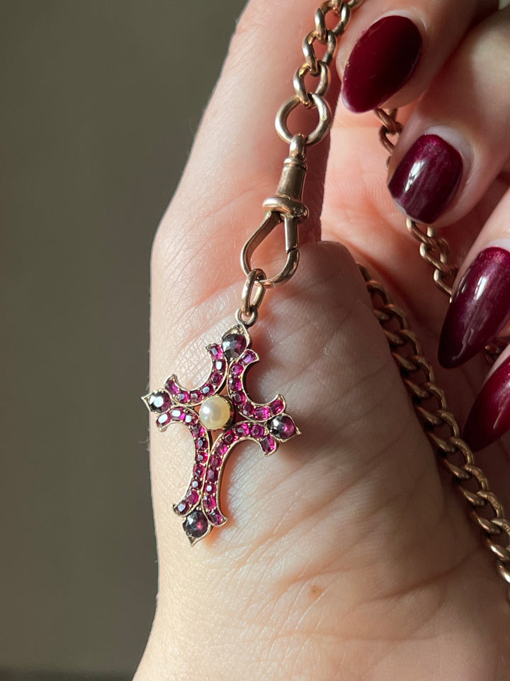 Ruby and Pearl Cross Circa 1875