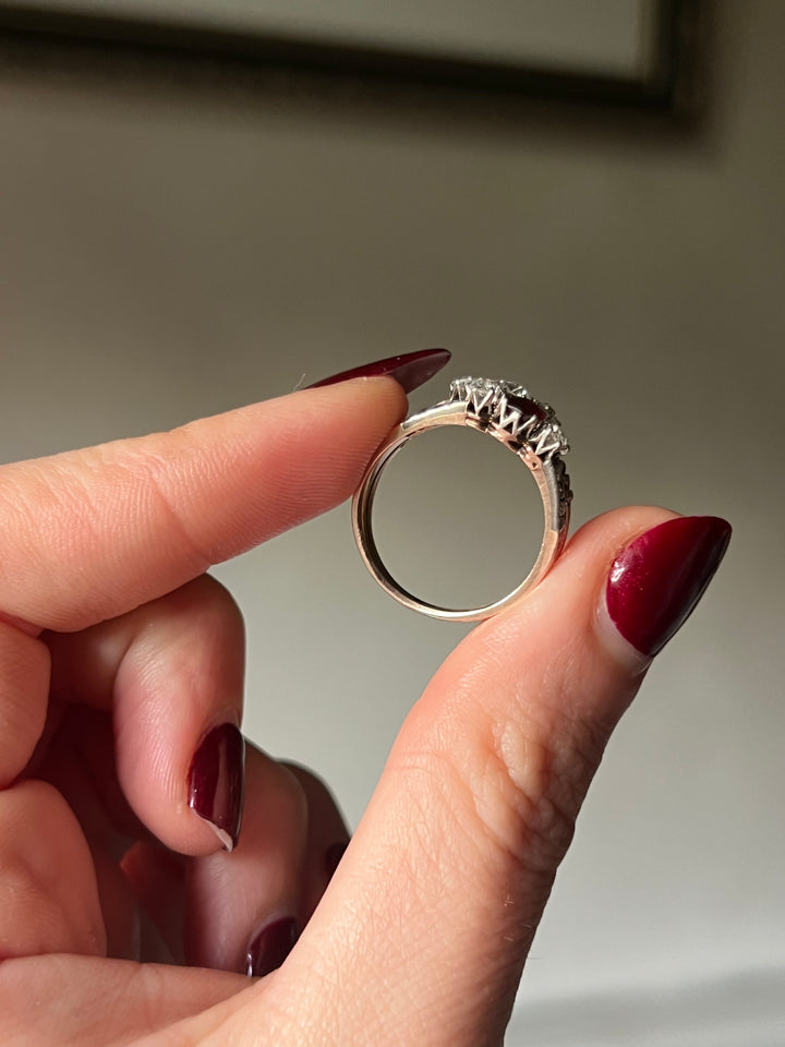 Belle Epoque Diamond and Spinel Ring