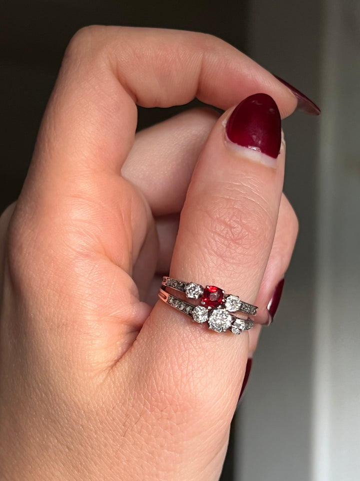Belle Epoque Diamond and Spinel Ring