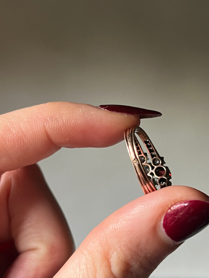 Belle Epoque Diamond and Spinel Ring