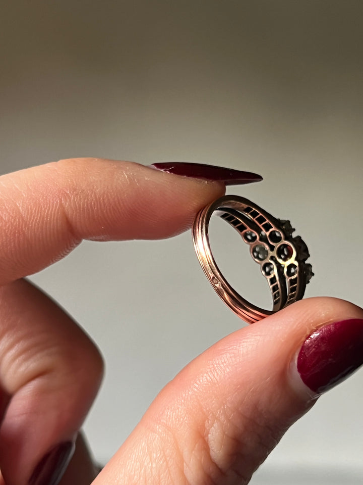 Belle Epoque Diamond and Spinel Ring