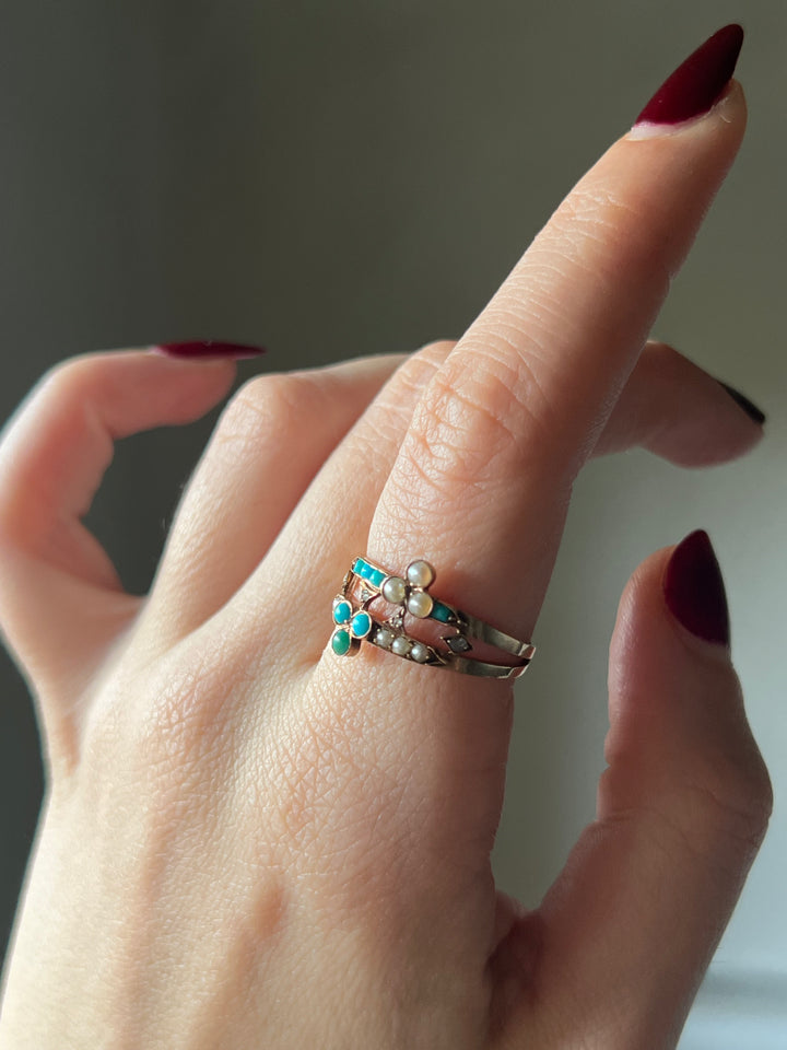 French Double Clover Club Ring