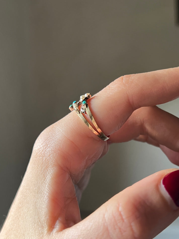 French Double Clover Club Ring