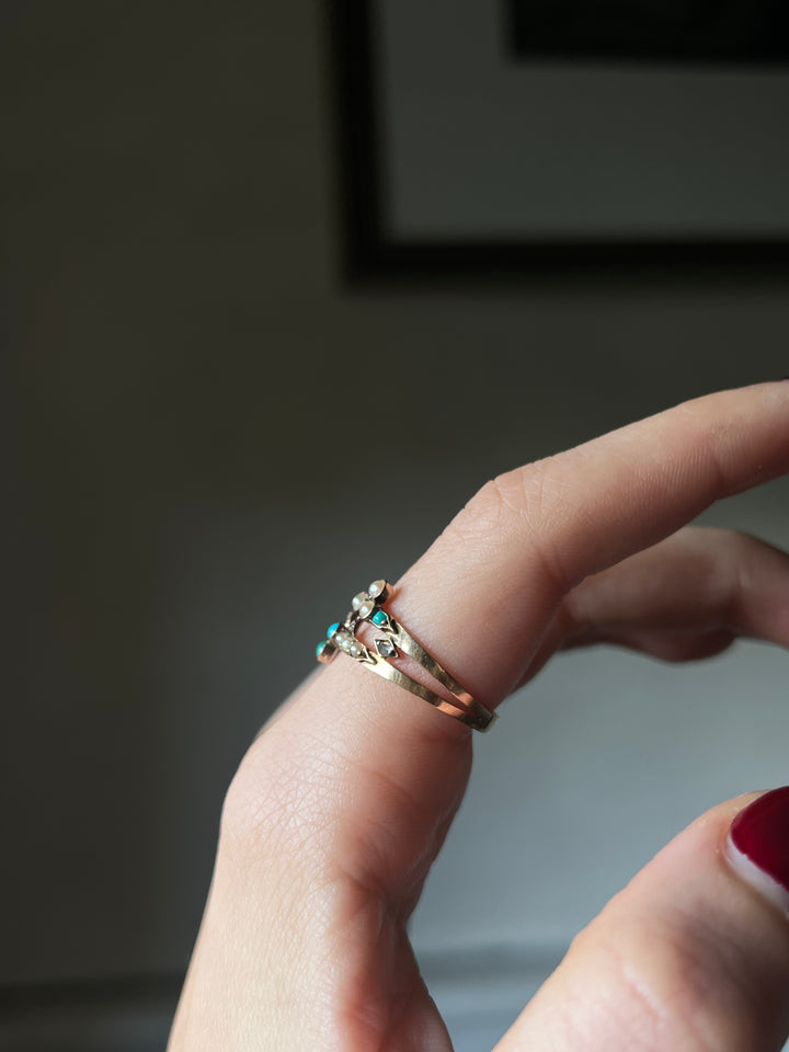 French Double Clover Club Ring