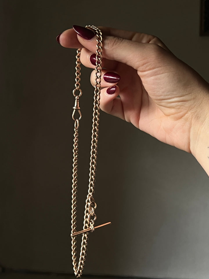 Substantial 9ct Double Dog Clip Chain 17”