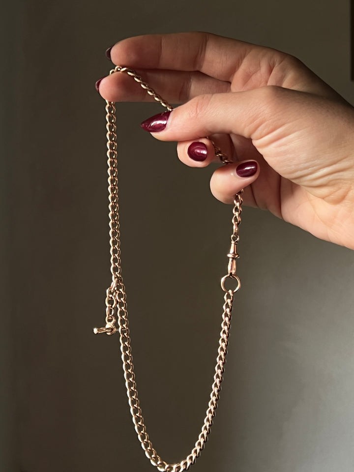 Substantial 9ct Double Dog Clip Chain 17”