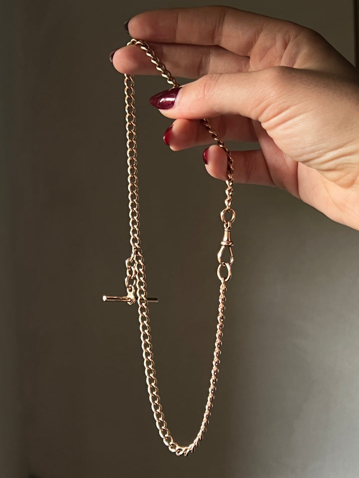 Substantial 9ct Double Dog Clip Chain 17”