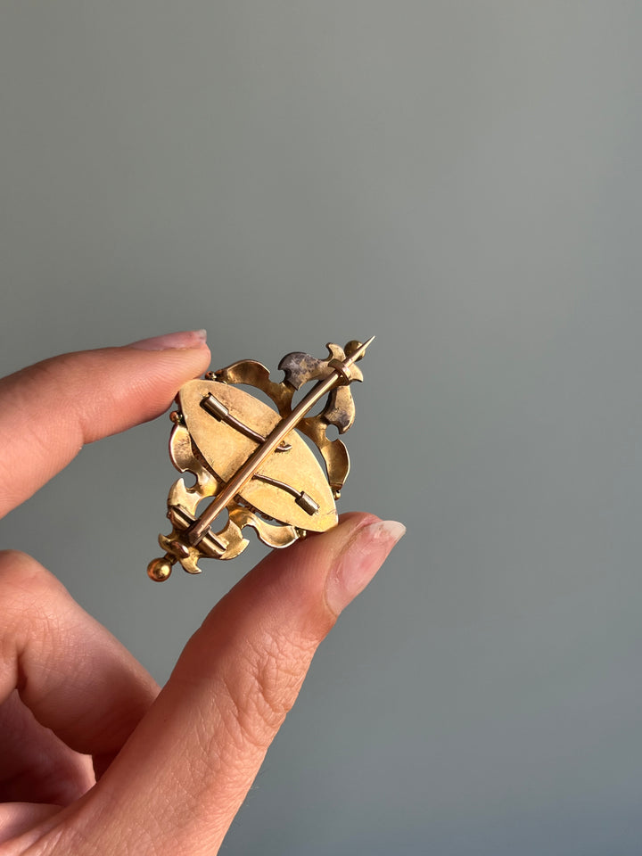 Victorian Opal Brooch with Decorative Bar Setting C. 1890