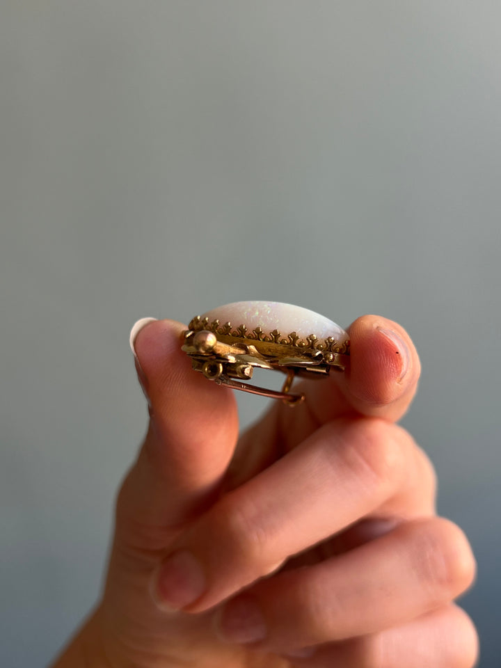 Victorian Opal Brooch with Decorative Bar Setting C. 1890