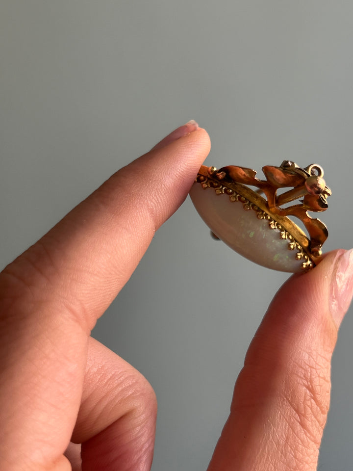 Victorian Opal Brooch with Decorative Bar Setting C. 1890