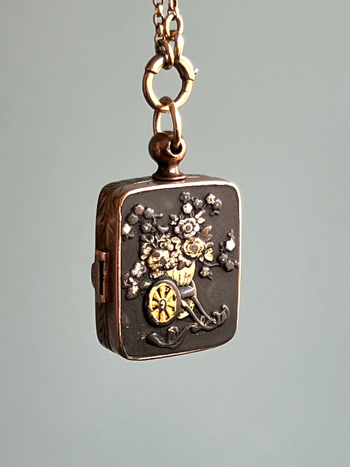 Shakudo Locket in 9ct Gold Circa 1890