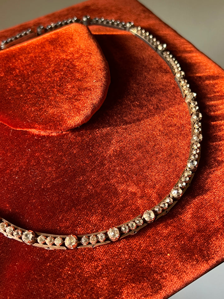 French Sterling + 18ct Gold Paste Riviere of the Romantic Period