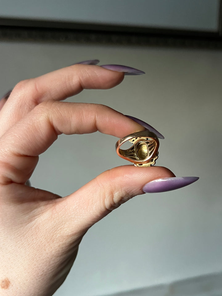Remarkable Napoleon III Period 18ct Shield Ring