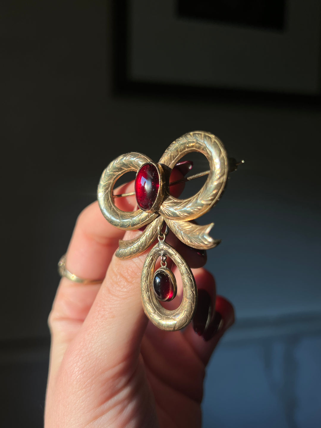 Massive Garnet Cabochon Bow