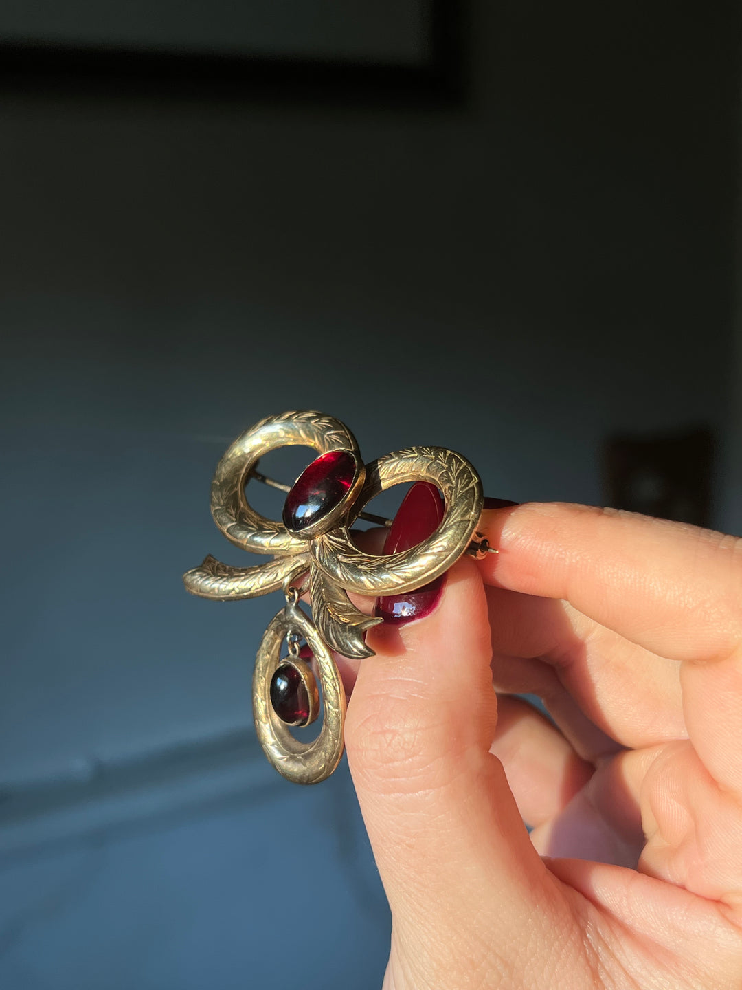 Massive Garnet Cabochon Bow