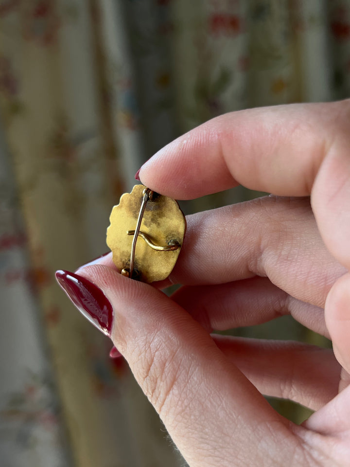 Rare Victorian Pearl Novelty Brooch As Scallop Shell