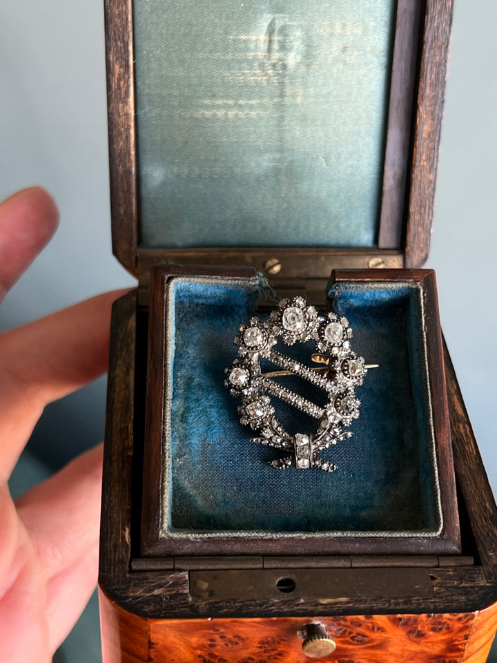 Late 18th C Georgian Diamond Sash Brooch