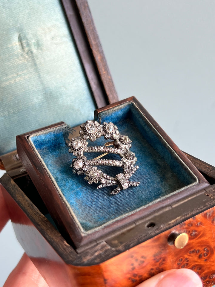 Late 18th C Georgian Diamond Sash Brooch