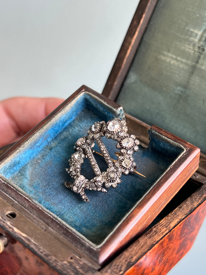 Late 18th C Georgian Diamond Sash Brooch