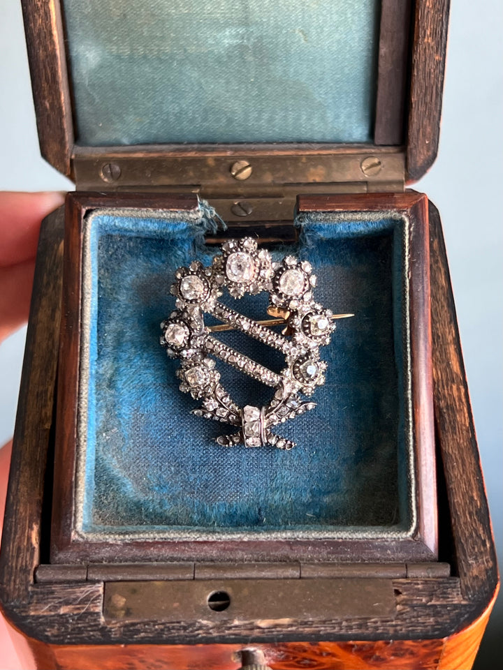 Late 18th C Georgian Diamond Sash Brooch
