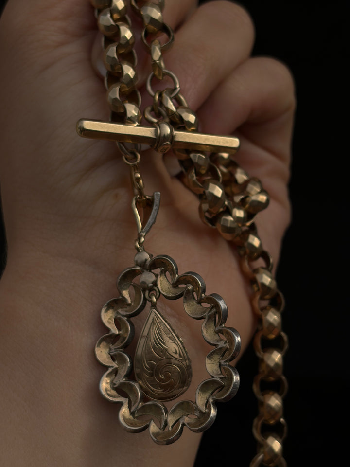 Iberian Peridot & Rose-Cut Diamond Pendant in 18ct Gold and Silver, Circa 1880