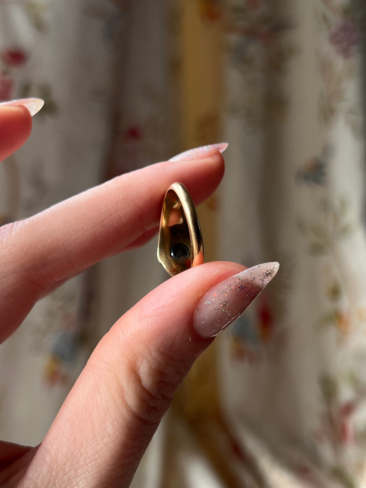 Superb Black Enamel and Pearl Mourning Ring