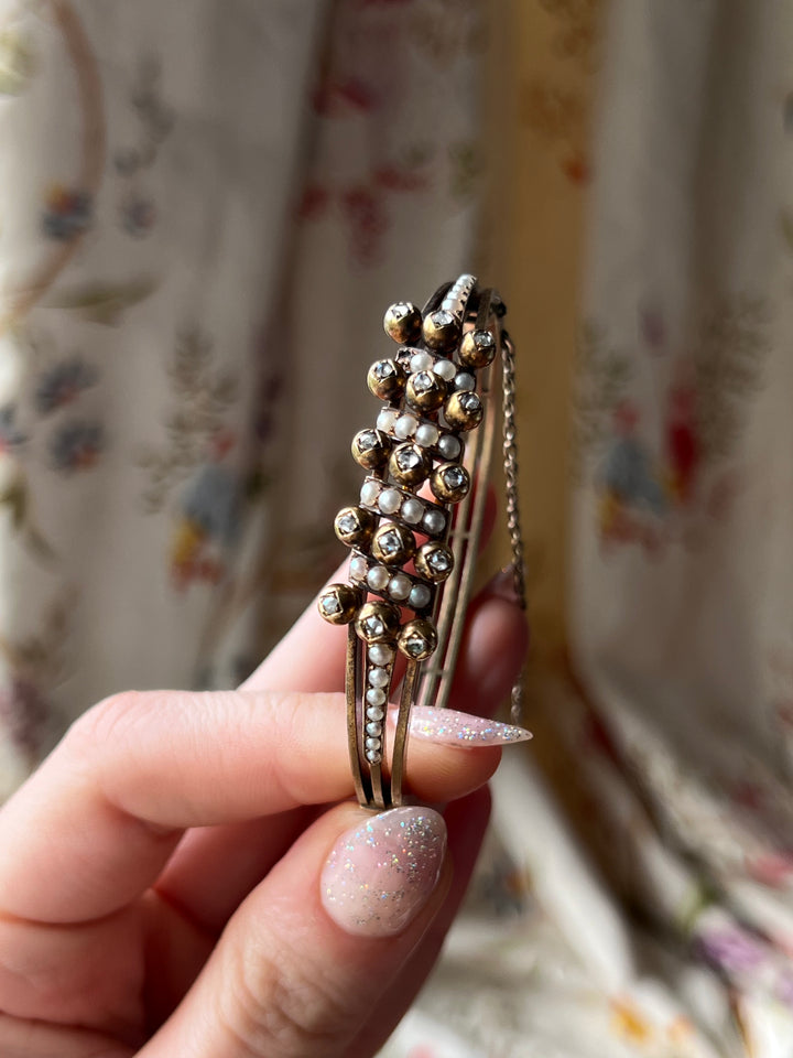 French for Export Pearl and Diamond Bracelet