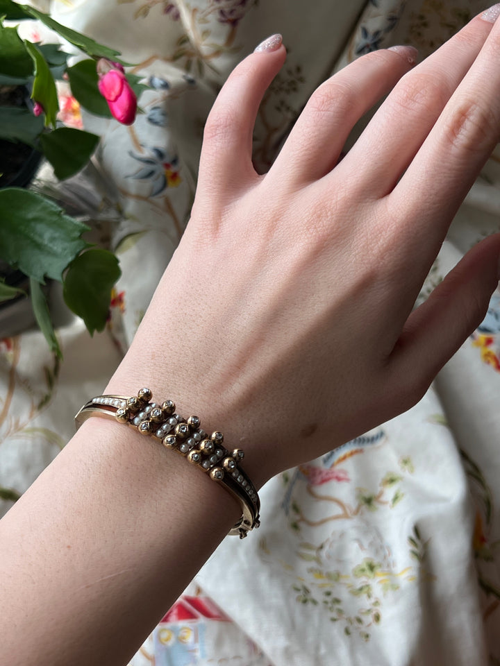 French for Export Pearl and Diamond Bracelet