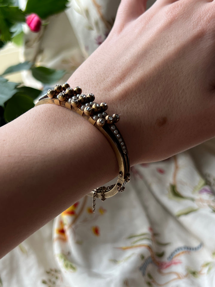 French for Export Pearl and Diamond Bracelet