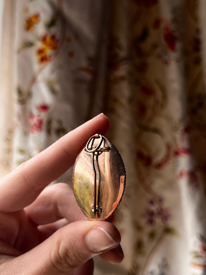 Victorian Diamond and Pearl British Naval Crown Brooch