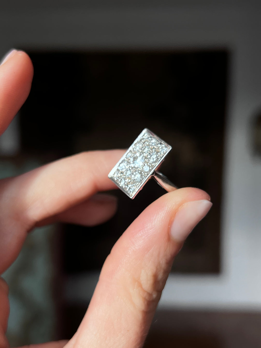 18ct Diamond Plaque Ring of the 1930’s 1.74ctw