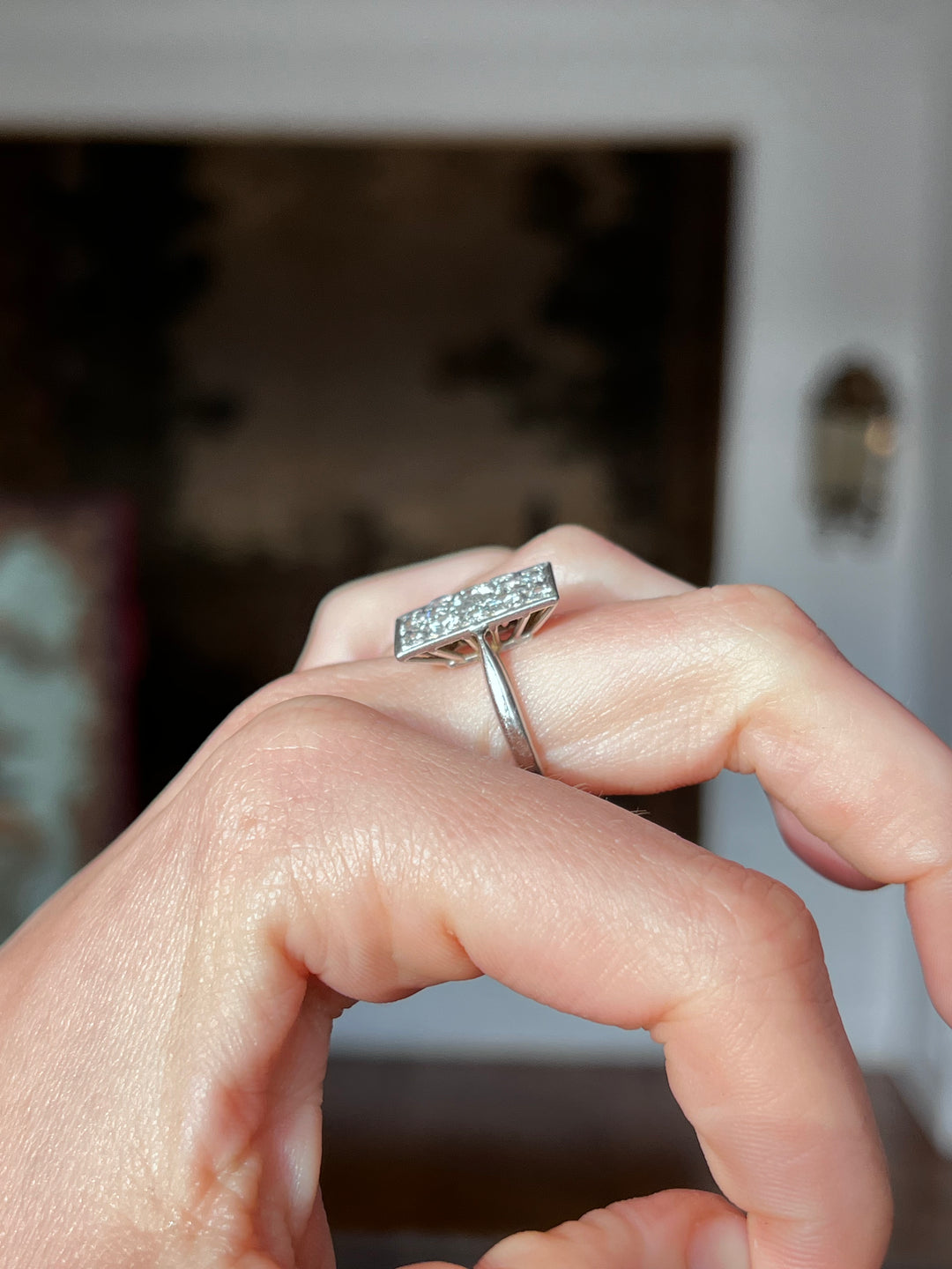 18ct Diamond Plaque Ring of the 1930’s 1.74ctw