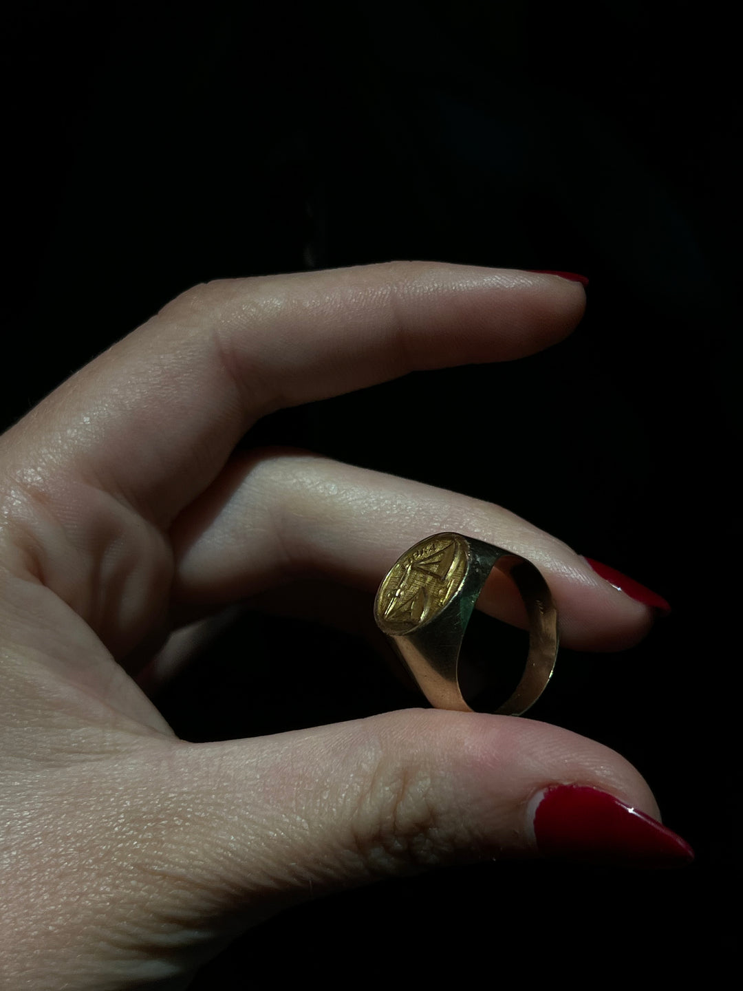 Vintage 14ct Zodiac Libra Signet Ring