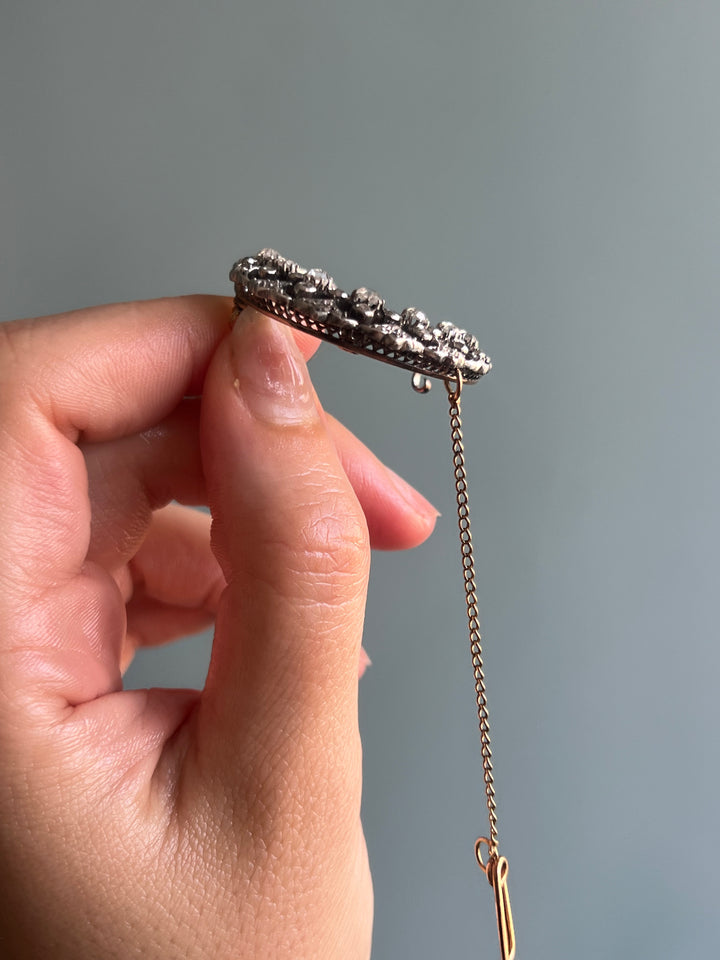 Exceptional French 18ct Crescent Brooch with Diamonds Payment 1