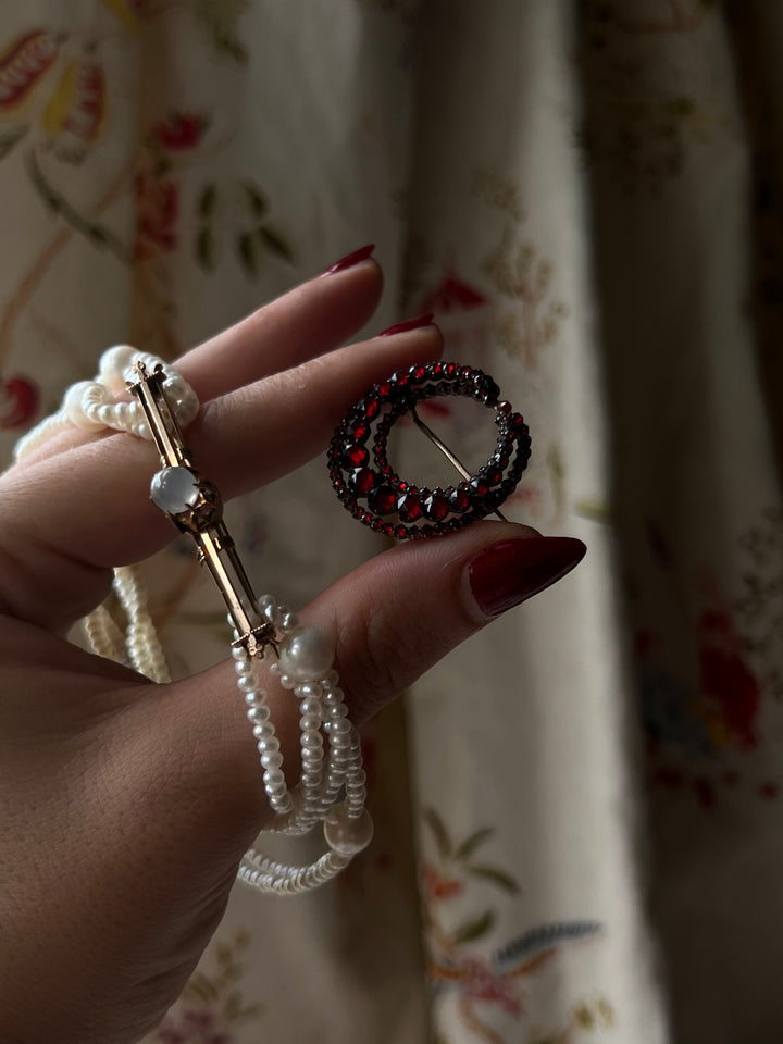 Rare 14ct American Aesthetic Movement Moonstone Bar Brooch