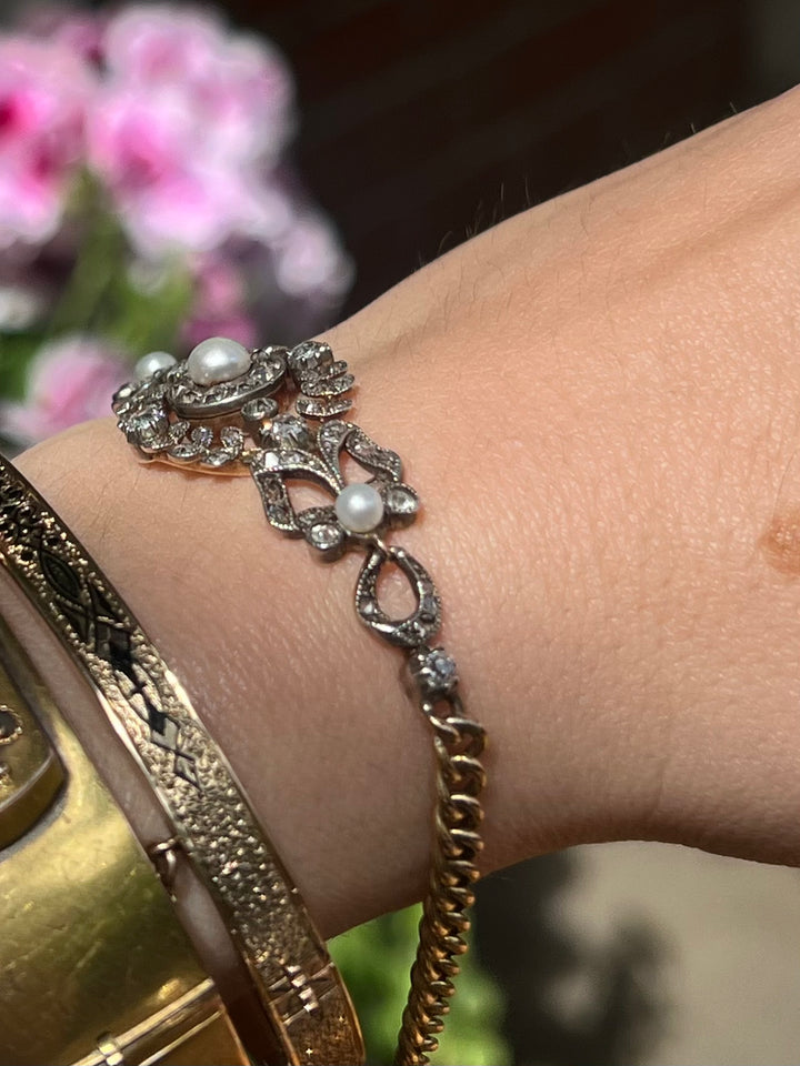 Exceptional English 18ct And Sterling Bracelet