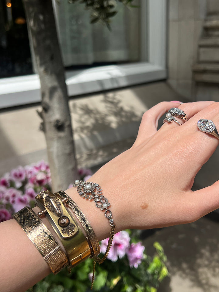 Exceptional English 18ct And Sterling Bracelet