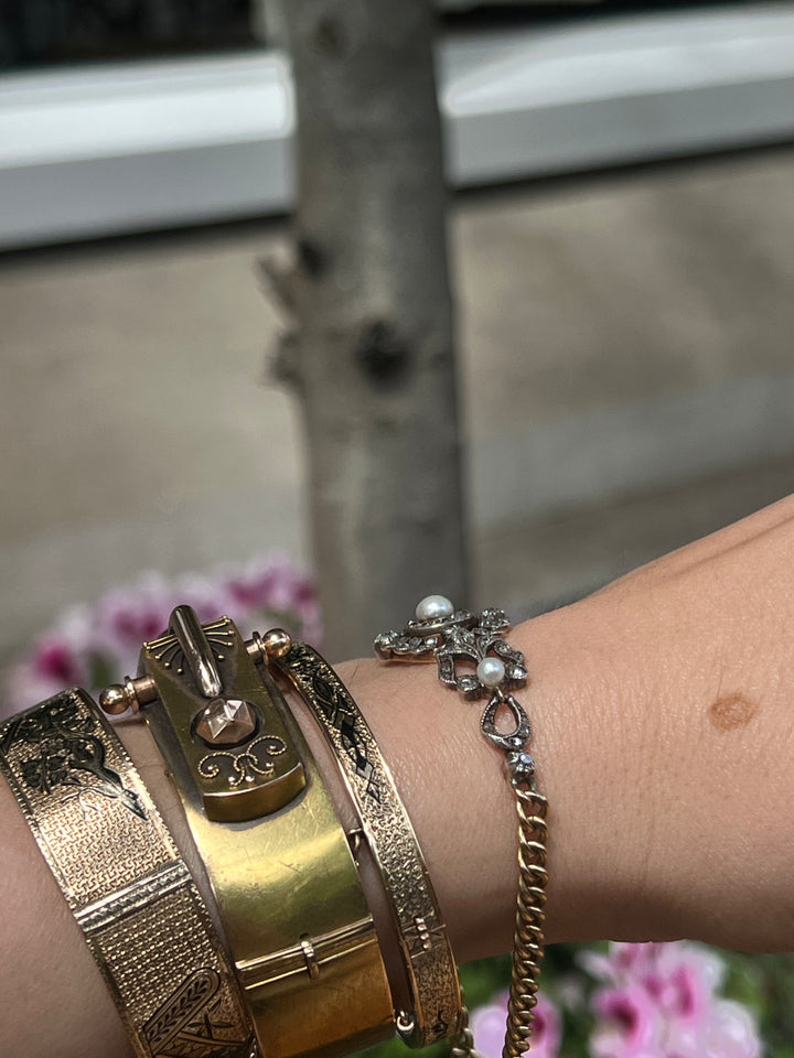 Exceptional English 18ct And Sterling Bracelet