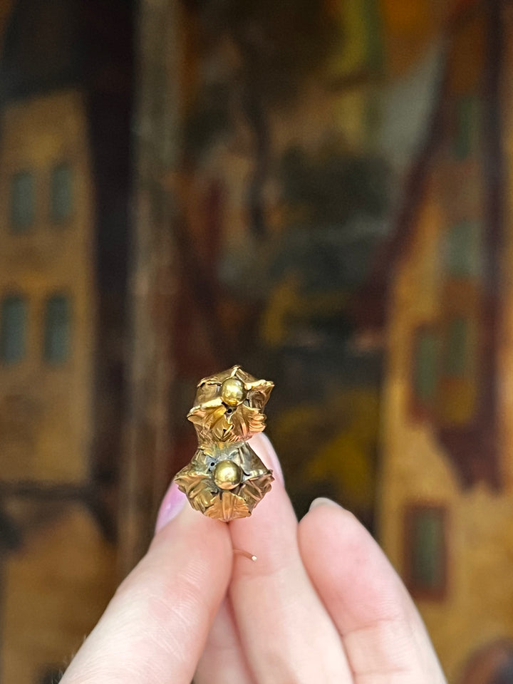 Superbly Etched Pair of Georgian Torpedo Earrings