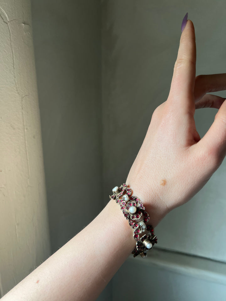 Garnet and Pearl Bracelet of Austro- Hungarian Origin