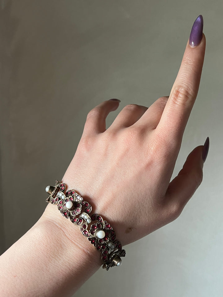 Garnet and Pearl Bracelet of Austro- Hungarian Origin