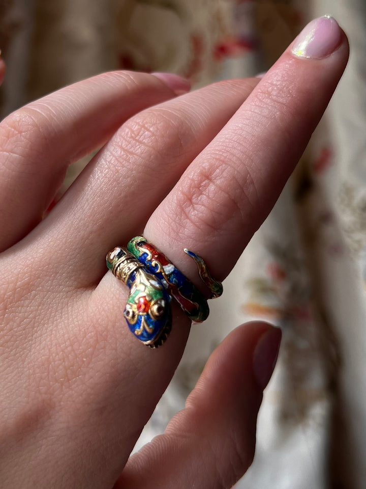 Superb 14ct And Enamel Snake C 1960