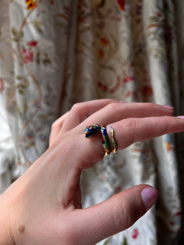 Superb 14ct And Enamel Snake C 1960