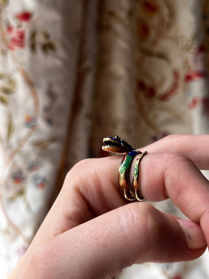 Superb 14ct And Enamel Snake C 1960