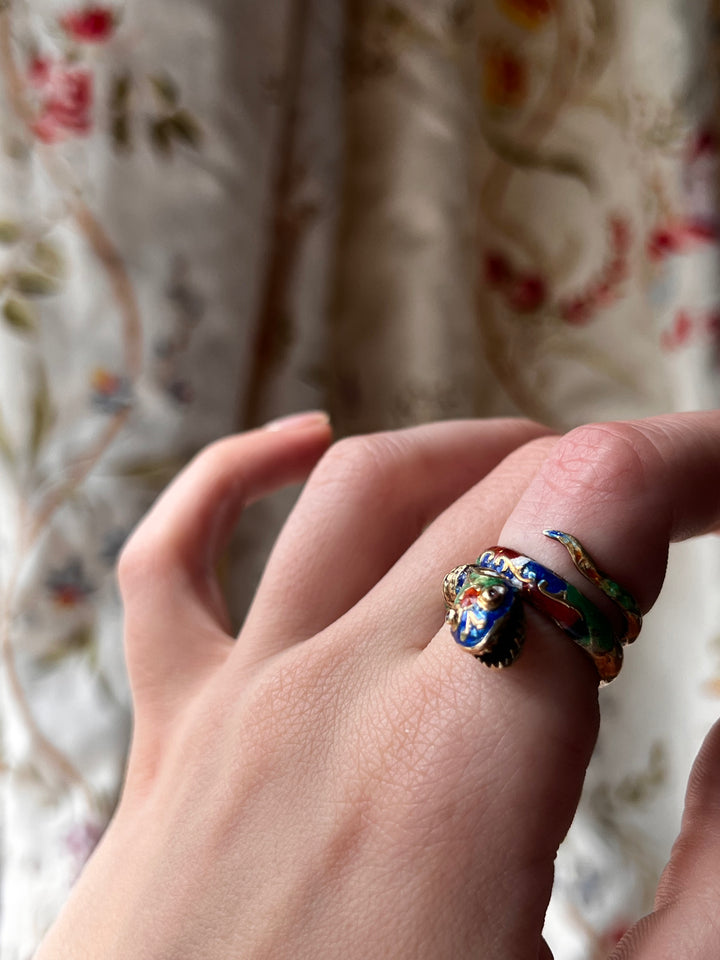 Superb 14ct And Enamel Snake C 1960