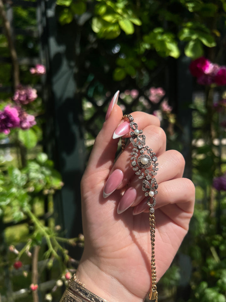 Exceptional English 18ct And Sterling Bracelet